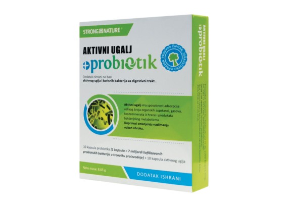 Strong Nature® Aktivni Ugalj + Probiotik 10 + 10 KAPSULA    