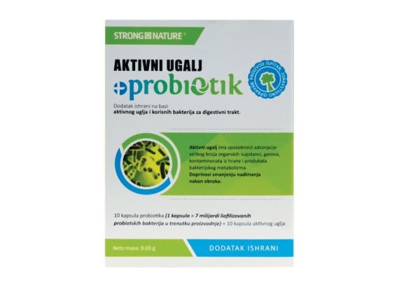 Strong Nature® Aktivni Ugalj + Probiotik 10 + 10 KAPSULA    
