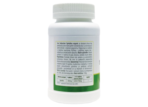 Spirulina organic 250 mg 600 tableta