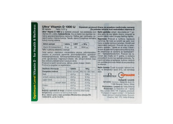 Vitabiotics Ultra® D3 1000 IU 96 tableta
