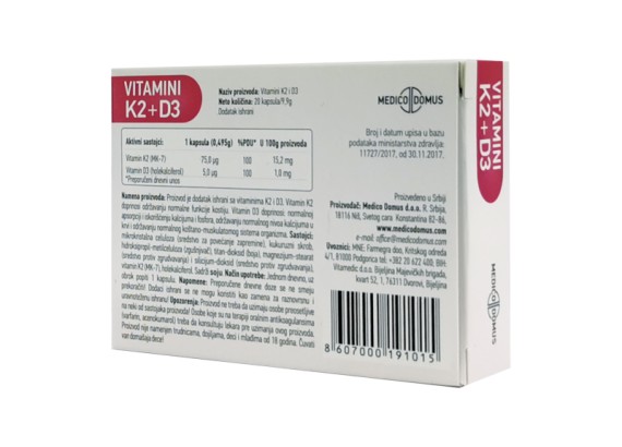 Vitamin K2+D3 20 kapsula