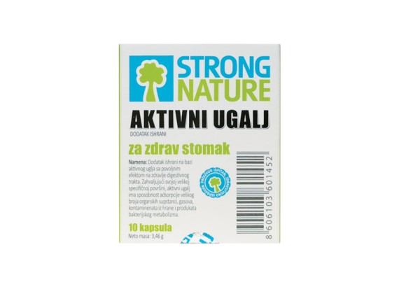 Strong Nature® Aktivni ugalj 250 mg 10 kapsula        