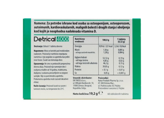 Detrical 4000 60 obloženih tableta