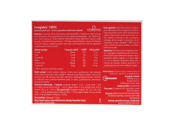 Feroglobin® forte 30 kapsula