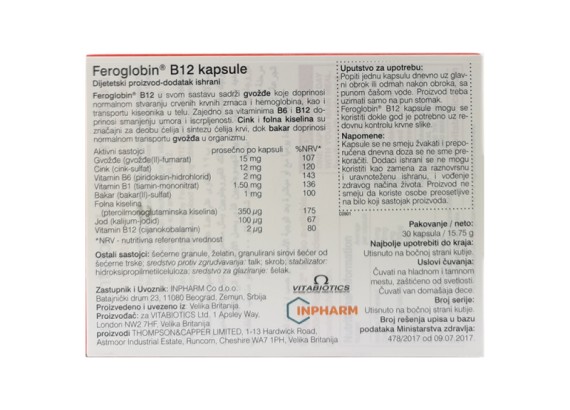 Feroglobin® B12 30 kapsula