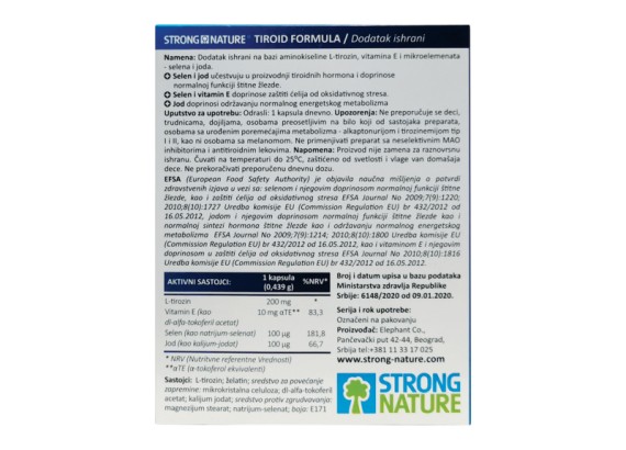 Strong Nature® Tiroid formula 30 kapsula