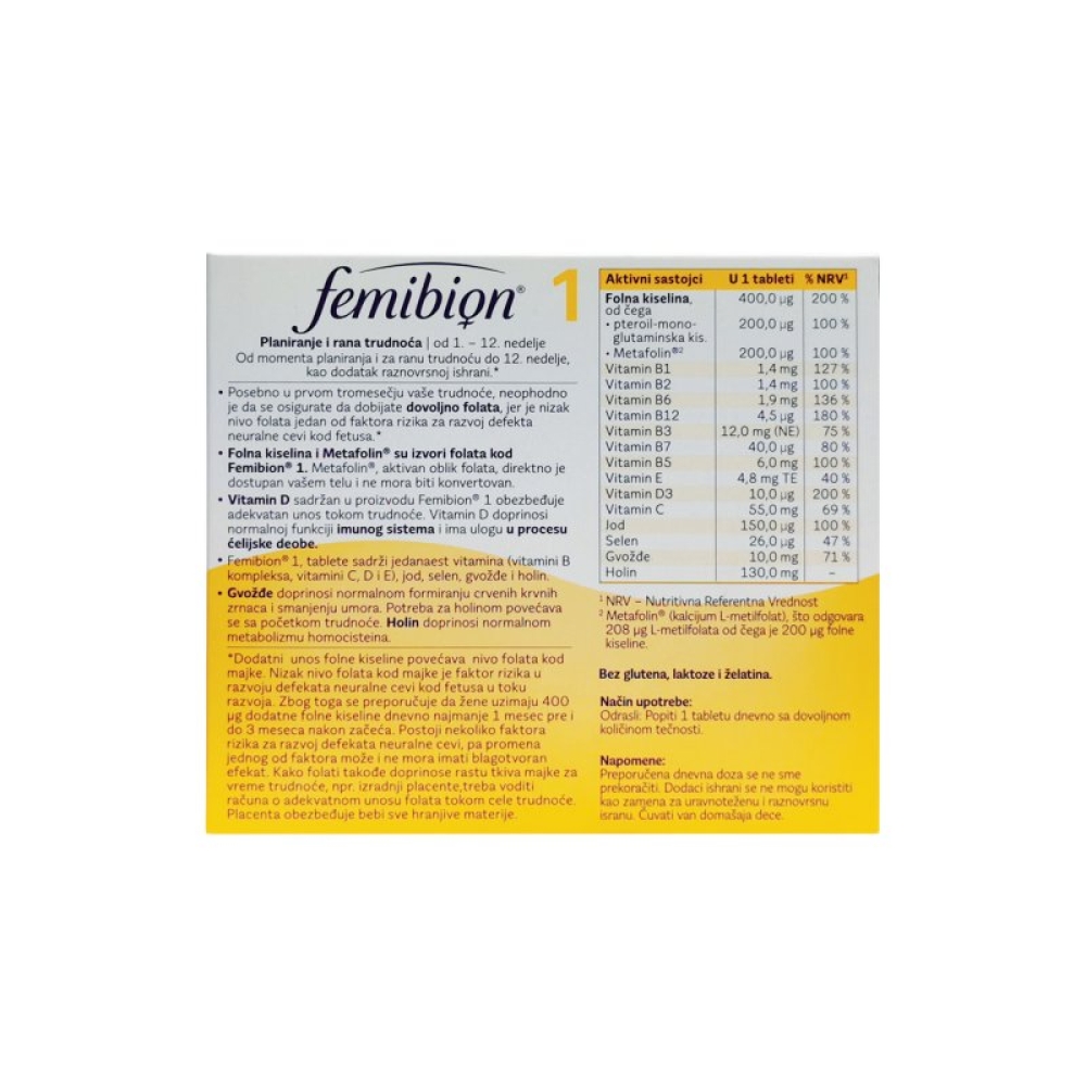 Femibion® 1 28 film tableta | Markfarm apoteka
