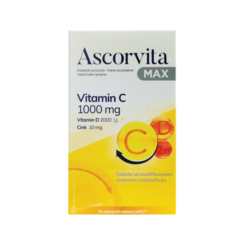 Ascorvita Max 30 tableta sa postepenim oslobađanjem | Markfarm apoteka