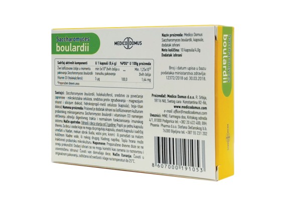 Saccharomyces boulardii + D3  10 kapsula