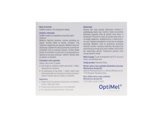 OptiMel® 60 sublingvalnih tableta 