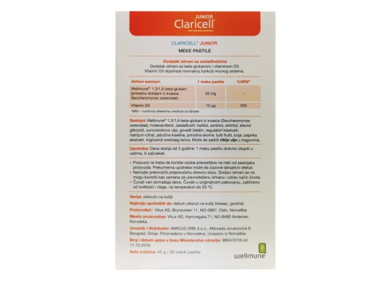 Claricell® junior 30 mekih pastila       