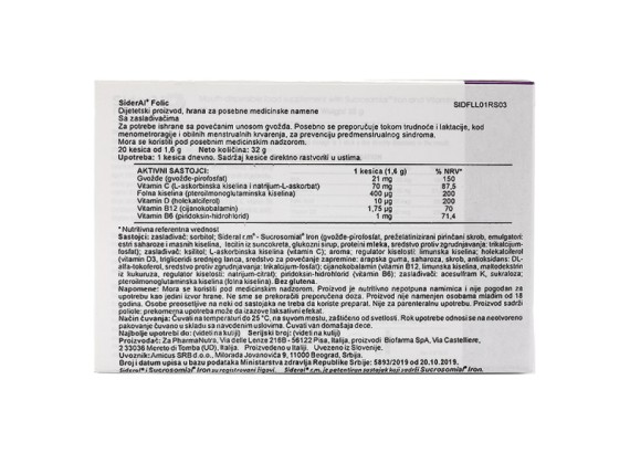 Sideral Folic 20 kesica