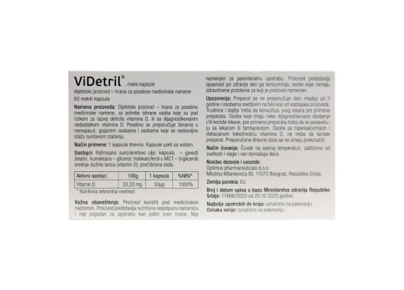 ViDetril® D3 2000 IU 60 softgel kapsula