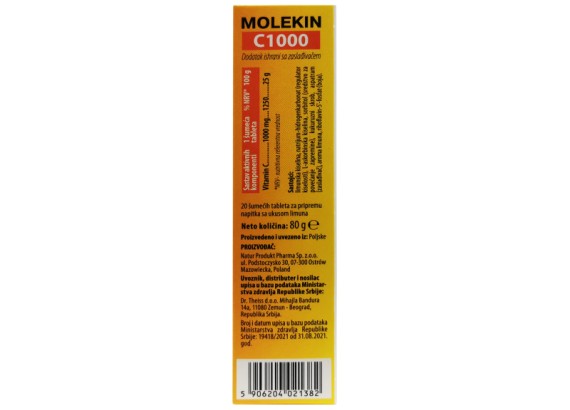 MOLEKIN C 1000  20 šumećih tableta