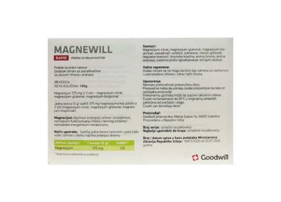 Goodwill Magnewill RAPID prašak za oralni rastvor 20 kesica