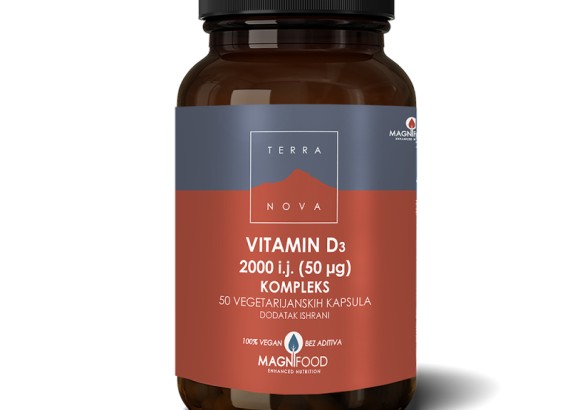 Terra Nova vitamin D3 kompleks 2000 IU 50 vege-kapsula