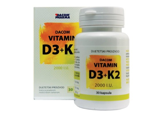Vitamin D3+K2 2000 I.U. 30 kapsula