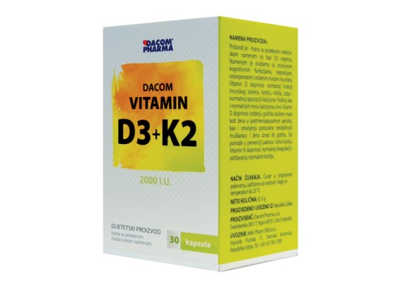 Vitamin D3+K2 2000 I.U. 30 kapsula