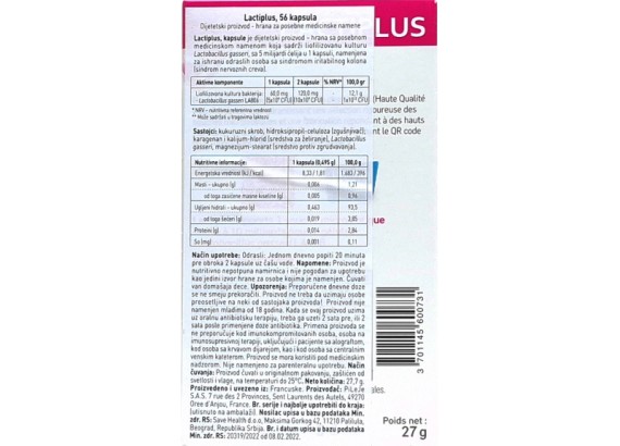 Lactibiane LactiPlus 56 kapsula