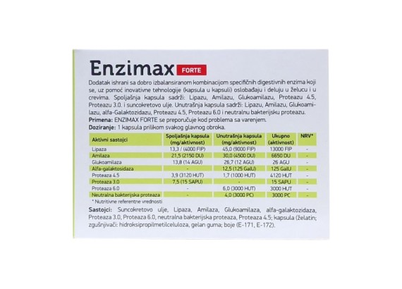 Enzimax Forte 20 kapsula