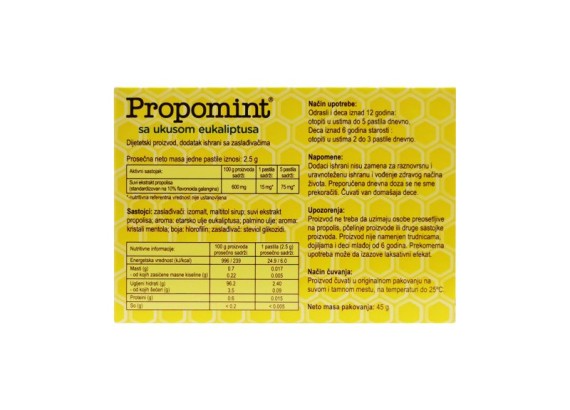 Propomint® eukaliptus 18 pastila