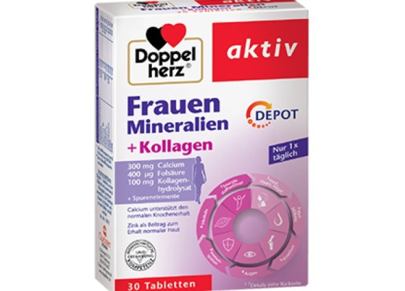 DOPPEL HERZ Aktiv minerali i vitamini za žene + Kolagen Depot 30 tableta