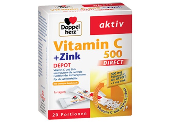 DOPPEL HERZ Vitamin C + Cink direct kesice