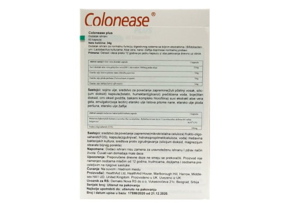 HealthAid Colonease® PLUS, 60 kapsula