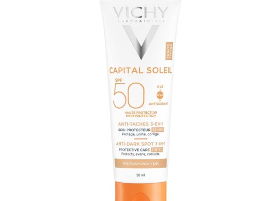 Vichy Capital Soleil tonirana krema za zaštitu od sunca protiv tamnih fleka 3u1 SPF50+ 50 ml