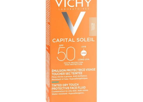 Vichy Capital Soleil Dry Touch BB tonirani fluid za mešovitu do masnu osetljivu kožu lica SPF50  50 ml