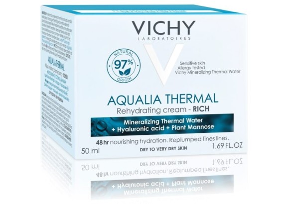 Vichy Aqualia Thermal Bogata krema za hidrataciju kože sa hijaluronskom kiselinom, suva do vrlo suva koža, 50 ml