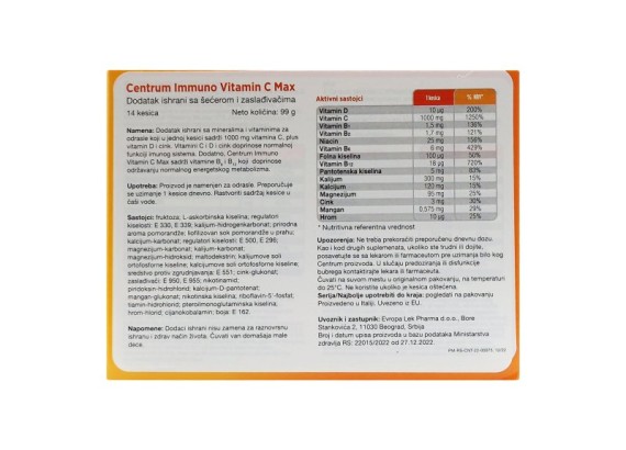 Centrum Immuno Vitamin C Max 14 kesica