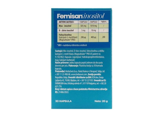 Femisan Inositol 30 kapsula