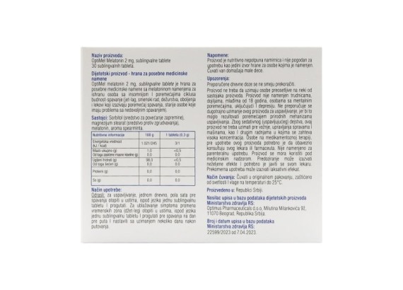 OptiMel® 2 mg 30 sublingvalnih tableta