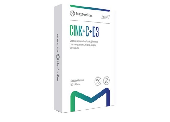 MaxMedica Cink + C + D3, 50 tableta