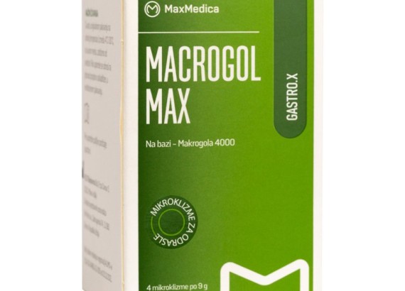 MaxMedica Macrogol Max 4 mikroklizme za odrasle po 4 grama