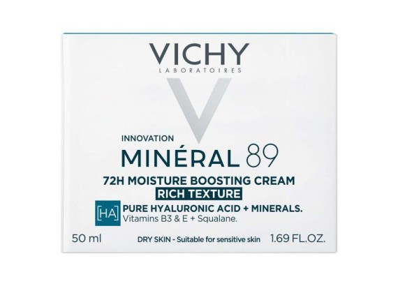 Vichy Minéral 89 bogata krema za intenzivnu hidrataciju za suvu do vrlo suvu kožu 50 ml