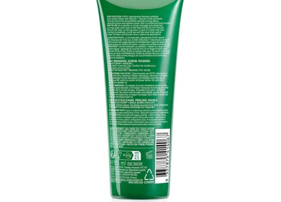 Vichy Normaderm 3 u 1 nega za kožu sklonu aknama - krema za čišćenje lica, piling, maska 125 ml