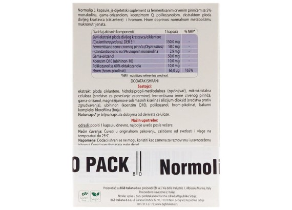 Normolip 5 (duo pack) 60 kapsula                                             