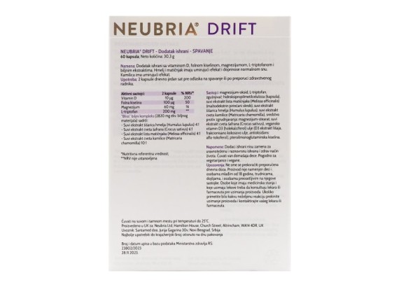 Neubria Sleep 60 kapsula