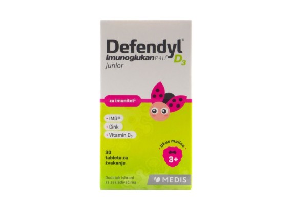 Defendyl Imunoglukan P4H D3 junior 30 tableta za žvakanje