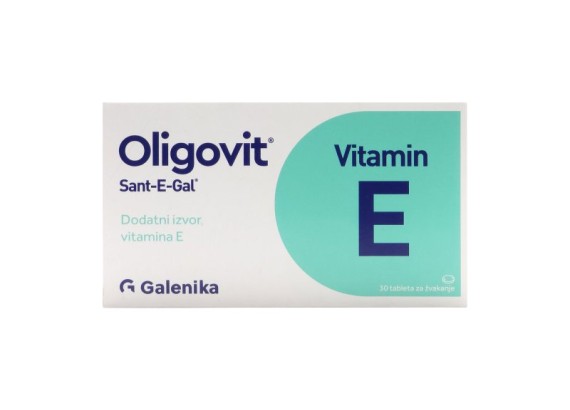 Oligovit Sant-E-Gal Vitamin E100 mg 30 tableta za žvakanje