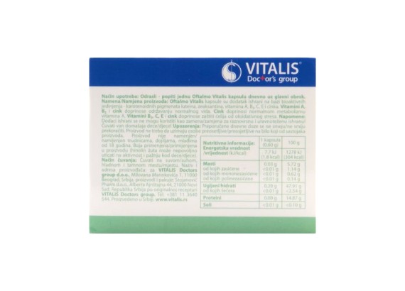 Vitalis Oftalmo 20 kapsula