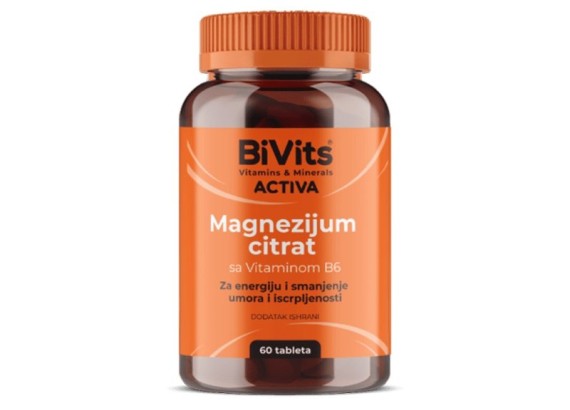 BiVits Activa Magnezijum Citrat sa vitaminom B6 60 tableta