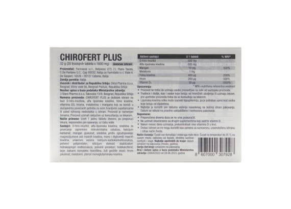 Chirofert Plus 20 troslojnih tableta sa modifikovanim oslobađanjem