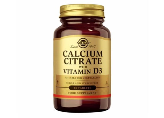 Solgar® Calcium Citrate + vitamin D3 60 tableta