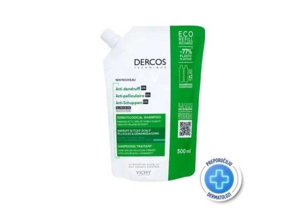 Vichy Dercos Šampon protiv peruti za normalnu ili masnu kosu ECO REFIL 390 ml