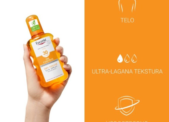Eucerin Sun Oil Control Dry Touch sprej za zaštitu osetljive kože od sunca SPF30 200 ml