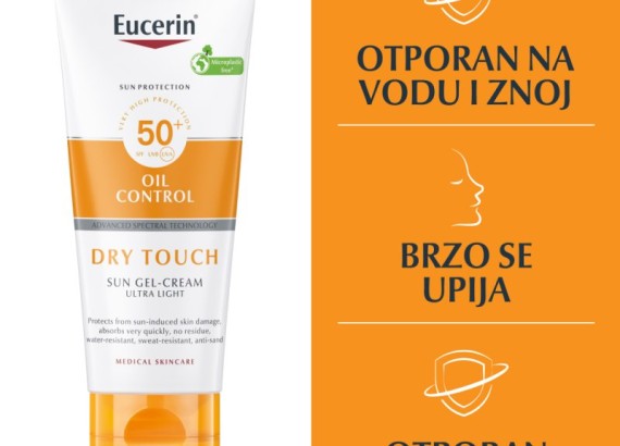 Eucerin Sun Oil Control Dry Touch gel-krem za zaštitu osetljive kože od sunca SPF50+ 200 ml