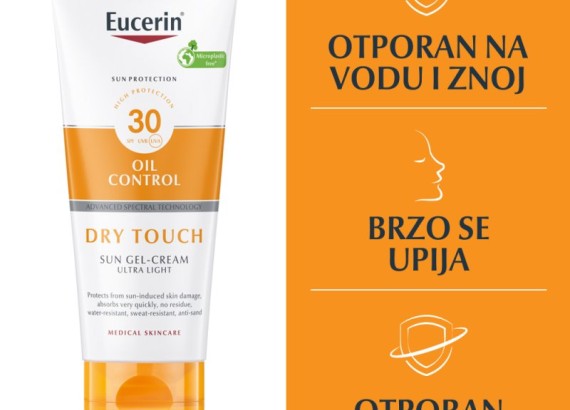 Eucerin Sun Oil Control Dry Touch gel-krem za zaštitu osetljive kože od sunca SPF30 200 ml